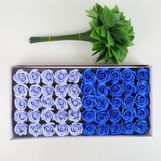 DIY 장미 비누꽃 50송이, 1개, 마일드블루&프렌치블루 1개, 마일드블루&프렌치블루