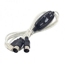 USB MIDI 케이블 어댑터 2미터 인터페이스 컨버터 16채널 빨강 플라스틱 음악 제작 PC 및 기기 호환