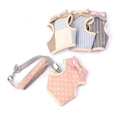 레나셀렉 강아지 조끼하네스 세트 가슴하네스, 라이트체크 S