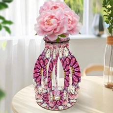 페인팅 세트와 만다라 테마가 수제 나무 꽃병 입체적인 장식 테이블탑 특징, 1개, 3. HP003