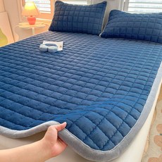 두꺼운 침대패드 기숙사 고시원 매트리스 겨울용 보온 극세사 패드, 5. 블루
