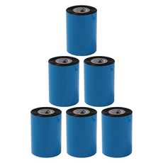 6롤 9.5cm x 24.8m(3.54인치 x 984.25피트) 프리미엄 레진 강화 왁스 리본 90mm x 300m 블랙 열전사 리본 바코드 열 라벨 프린터 리본 CSO-, 6롤 9.5cm x 24.8m(3.54인치 x 984.