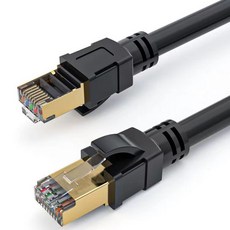 CAT8 網路線 40Gbps 2000MHz 鍍金接頭 純無氧銅線芯, 黑色, 1個, 50cm
