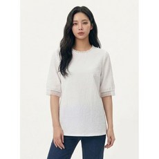 올리비아하슬러 화이트 레이스 포인트 티셔츠 OHBMTS305