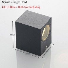 야외 방수 벽 램프 e27 LED 빛 알루미늄 AC86-265 조명, Square Single Head, Bulb Not Including_Black, Black, 1개