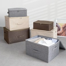 인블룸 북유럽 패브릭 다용도 수납정리함 리빙박스, 1개, 브라운