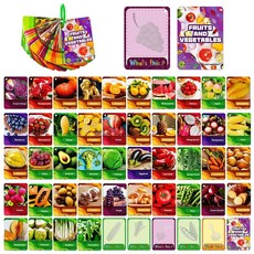 嗨購 45張寫實水果蔬菜卡，寶寶早教啟蒙認知卡片，兒童教育益智玩具, 教育卡片-T0104
