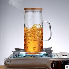 高硼矽玻璃冷水壺, 1L竹蓋, 1套, 1L