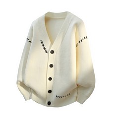 男款開衫針織外套 - 韓版潮流純色彈力休閒修身長袖