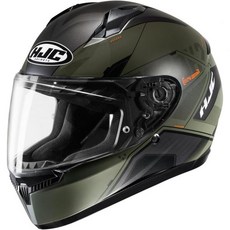 HJC 오토바이 헬멧 전면형 통풍 내부 부착 탈착 가능 C10 인카 HJH236 회색 S (55 - 56cm), 카키, S (55–56 cm)