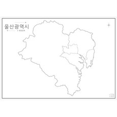 나우맵 교육용 우리나라백지도 세계지도 백지도 A3 세트 - 어린이 색칠지도, 07-8. 대한민국 특광역시 백지도 7장 세트 - 울산