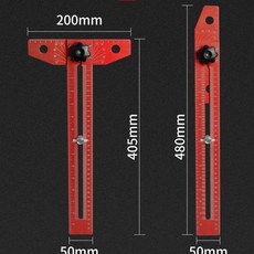 雙向角度平行劃線定位輔助直角尺 多功能組合角尺工具, 1個, 木工涂鴉標記線尺40CM