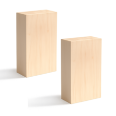 숲인더시티 우드카빙 나무목재 바스우드, 1세트, 5X10X10cm 4개