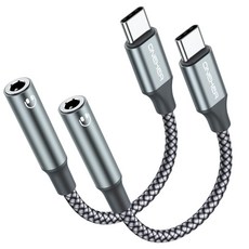 OneKer USB-C 轉 3.5mm 數位音源線 內建放大晶片 15cm 2入組 iOS Android 適用, 1個