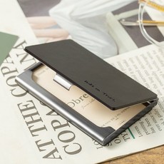 [각인가능]오브리즈 천연소가죽 명함케이스, 카본블랙(각인신청O), 1개