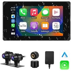 일본 직배송 MOTOCAM 모터사이클 대시캠 전면 및 후면 카메라 CarplayAndroid AutoHicar 호환 완전 방수 5인치 터치 패널 S-ONY 센서 130° 광각 엔, 5 130° 광각