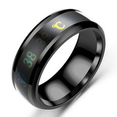 열표시반지 온도 체온 진실 반지 열체크 열측정 지능형 스마트, 블랙6호, 1개