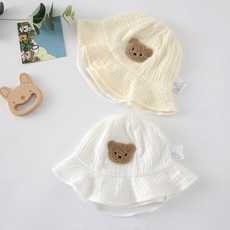 리에나 베어 아기 거즈햇 / 유아 아동 여름 모자