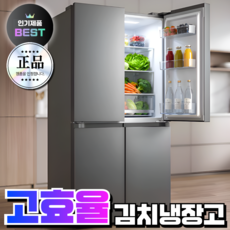 신덕전자 스탠드형 김치냉장고 겸용 냉동기능 대형 대용량 양문형 가정용 저소음, KR-436L, 실버