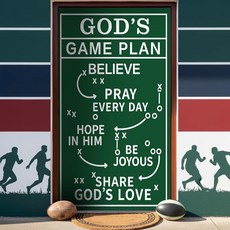 프렌다 68 x 45 인치 축구 테마 VBS 칠판 패브릭 문 배너 미식축구 스타일 장식 걸이 방학 학용품 장식용, 68 x 45 inch