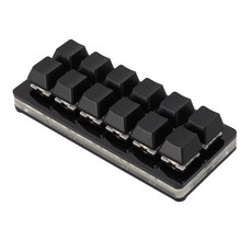 GOWENIC 한 손 매크로 키보드 12키 프로그래밍 가능한 키패드 기계식 레드 스위치 RGB LED USB 블랙 237890