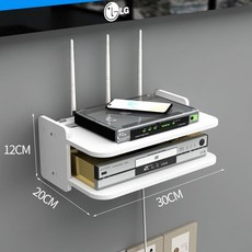 免打孔壁掛式路由器置物架 適用於電視機頂盒臥室收納, 2層長30cm