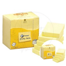 프린텍 스티키노트 알뜰팩 노랑 100매 5개 51x38mm 필기 접착 북마크 인덱스 정리 공부 기록