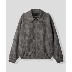 [블랙모먼트] 스모크 워시 비건 레더 자켓 [스모키 그레이]