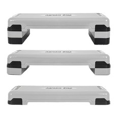 아이워너 프리미엄 3단 스텝박스 에어로빅 계단운동 스쿼트 힙업 스트레칭 운동, 그레이