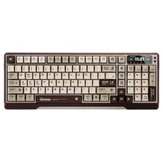 FOCUS CTRL100 3모드 유무선 키보드 PP 보강 버전, 아노다이징 브라운 샌드 골드, 밀크 옐로축, 제조사축