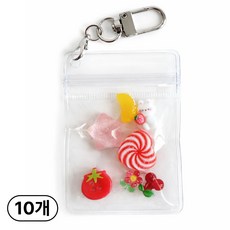 리아모어 PVC 키링 지퍼백 D링 고리 세트, 10개, 투명 10개, 투명
