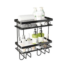 費歐家 圓環馬桶水箱置物架 免安裝浴室收納架 多層置物架, 黑色-圓環馬桶水箱架, 1個