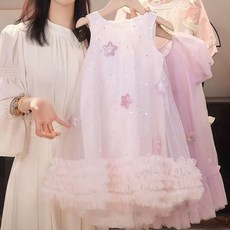 ArBea 女童公主紗裙 星星裝飾無袖連身裙