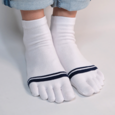 노블삭스 단목 심플 화이트 발가락양말