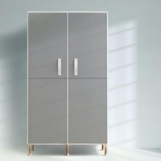 여닫이 비키니옷장 옷걸이행거 조립식 DIY 원룸 자취, 더블 그레이