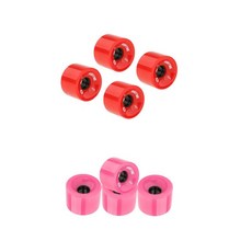 8Pcs 스케이트 보드 바퀴 70x51mm PU 롤러 ABEC-9 베어링 케이싱 수리 휠, 핑크+레드, 1개