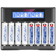 martinweb 二代1.5V磁吸充電鋰電池 液晶充電器(1.5V/1.2V通用)促銷套裝3號/4號, 1, 8個