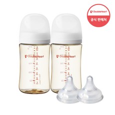 더블하트 모유실감 3세대 PPSU 베이직 트윈팩 240ml+젖꼭지(2입), 1개
