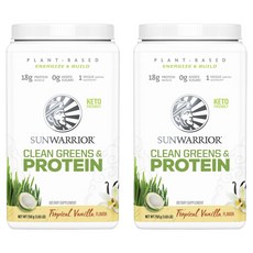 SUNWARRIOR 乾淨的綠色和蛋白質熱帶香草, 2個, 750克