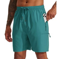 Willit 남성용 하이킹 카고 반바지 빠른 건조 골프 운동용 반바지 17.8cm(7인치) 경량 여름 반바지 포켓 포함 오션 블루. S