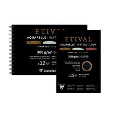 時代中西畫材 法國 Clairefontaine CF 克萊爾方丹 Etival 水彩紙 純黑冷壓粗紋 300g A4, 1個