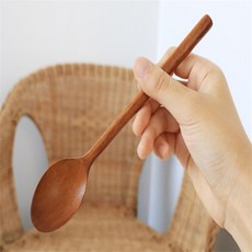 U&U 옻칠 우드어린이숟가락 가벼운숟가락, 곡선 어린이 숟가락만