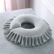 구멍 쿠션 미용 패드 베개 실리콘 화이트 마시지샵 얼굴, 1개, 대형 면 코어 그레이 분리세탁