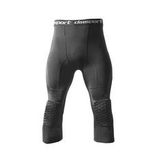 兒童蜂窩防撞七分運動褲 足球籃球訓練緊身褲 透氣高彈打底長褲