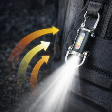 스피릿태드 [KC인증] 충전식 방수 키홀더 미니 손전등 휴대용 초강력 후레쉬, 1개