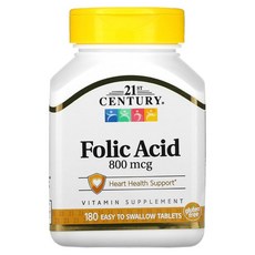 21세기센트리 폴릭애시드 엽산 800mcg 180정 칼슘 비타민B FolicAcid