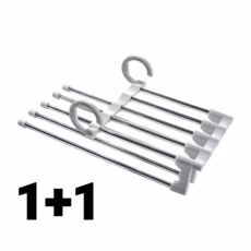 5단 슬라이드 논슬립 다용도 2개입 바지걸이, 2개, 화이트