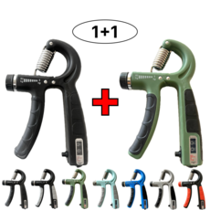 프로 카운트 강도조절 무소음 악력기 압력기 완력기 7color (5kg~60kg) 1+1 행사, 1. 블랙&블랙, 3. 그린&그레이