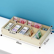 돈통 현금보관함 상자 카운터 지폐보관 분리형 캐시박스 서랍, 1개, M. 확장형 8그리드 화이트 메이플
