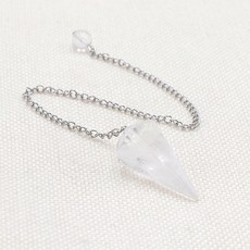 펜듈럼 플루라이트 천연석 목걸이 팔찌 남자 여자 팬듈럼 진자 추 봉 수맥 탐지 탐지기 수정 원석 스톤 비즈, 흰결, 1개